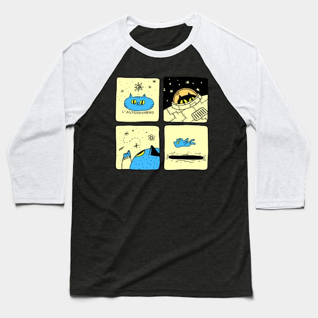 L'astrononeko Baseball T-Shirt by Clement